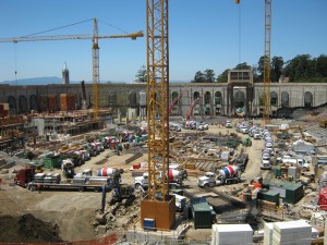 Cal stadium during construction