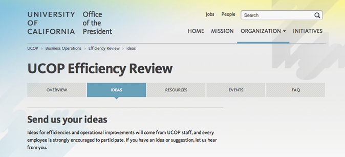 Screen shot from Efficiency Review website