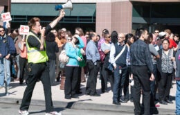 Matthew Leet organizing Franklin evacuees