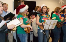 Musical talent performing at holiday party 2013