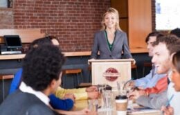 Image of speaker at Toastmasters meeting