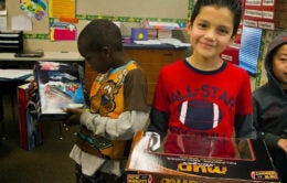 Recipient of giving tree gift