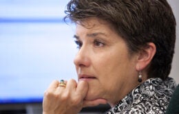 Karen Tomajan in class