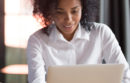 Woman working on a computer