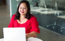 woman at computer in office