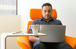 Man working on laptop