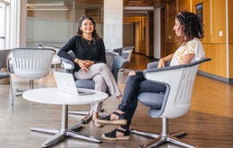 Two women casually talking