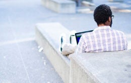 Man looking at laptop