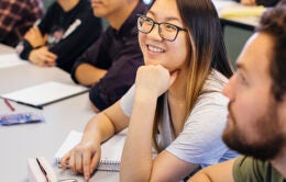 Student sitting in class