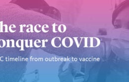 Woman receiving COVID-19 vaccine wearing mask