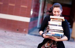 Student carrying books