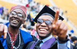 students at graduation