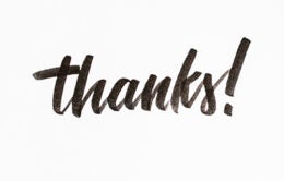 Image of the word "thanks" written in marker