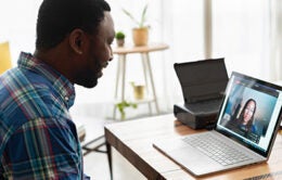 Man on a Zoom call / teleconference