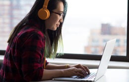 Person working on laptop computer