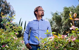 Man standing in a garden