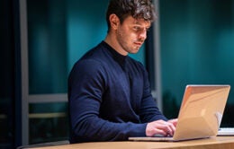 Man working on laptop