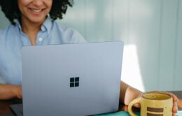 Woman working on laptop
