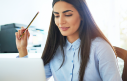 Woman working on computer