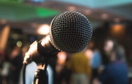 Close-up of microphone