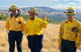 Members of the 2022 FIRE Foundry crew take a break from training at a recent Wildland Academy event.