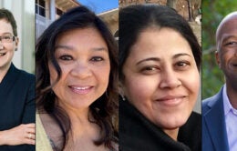 (From left to right): Dr. Carrie L. Byington, Callale Concoon, Lalitha Sanrakan, Van Williams