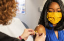 Woman receiving a flu shot