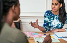 Women having a conversation