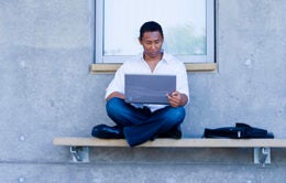 Man working on laptop
