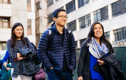 Asian UCSF students walking on campus