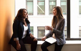 Women talking at work