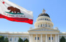 California capitol building and flag