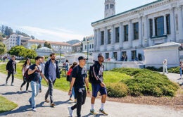UC Berkeley students walking on campus