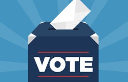 Ballot box with the word "vote"