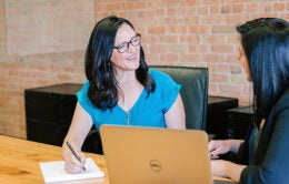 Women having a conversation