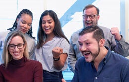 Group of colleagues socializing