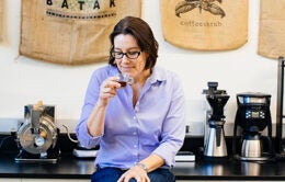 Woman drinking coffee