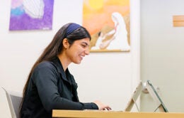 Woman working on computer