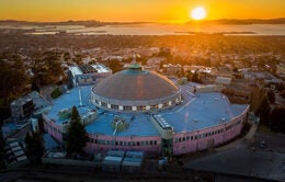 Aerial view of Lawrence Berkeley National Lab at sunset