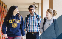 UC Riverside students walking on campus