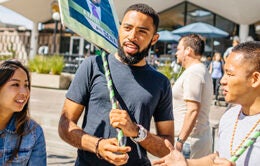 UC students campaigning on campus