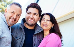 Father and mother with adult son