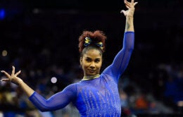 UCLA gymnast Jordan Chiles striking a pose