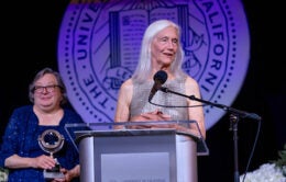 Cynthia Larive behind Julie Packard