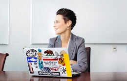 Woman working on a laptop at UC Santa Cruz