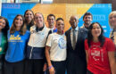 UC Olympians and Paralympians gather for a photo with UC President Michael V. Drake, M.D., and Board of Regents Chair Janet Reilly