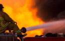 firefighter fighting an active fire