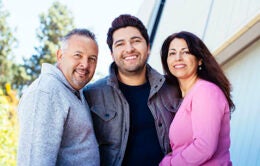 adult son with parents