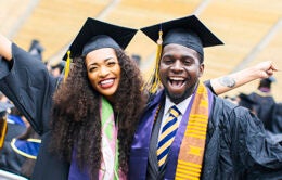 Smiling students at UC Santa Barbara Graduation