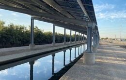 solar panels over a canal